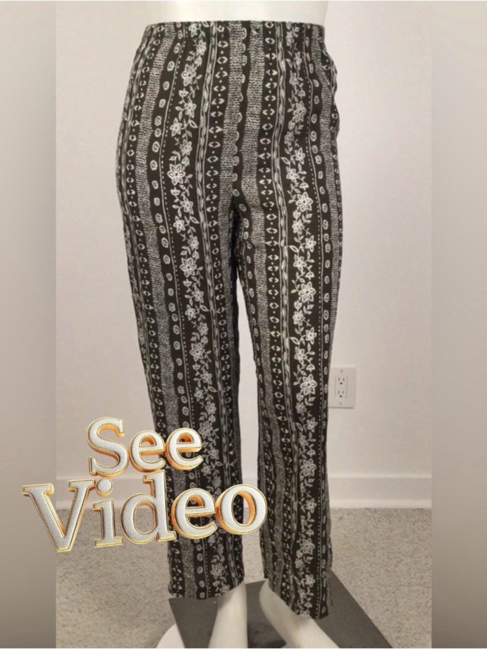 👛 (ANY 2/$20)CLASSIQUE COLLECTIONS Lightweight Elastic Pull On Pants Brown Tones